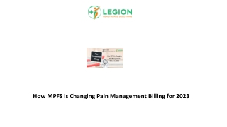 How MPFS is Changing Pain Management Billing for 2023