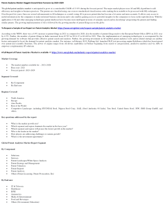 Patent Analytics Market
