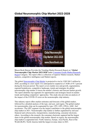 Global Neuromorphic Chip Market 2022-2028