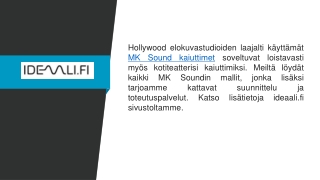 MK Sound kaiuttimet  ideaali.fi