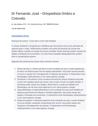 Dr Fernando José –Ortopedista Ombro e Cotovelo