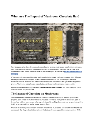 Mushroom Chocolate Bar Boxes