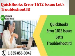 QuickBooks Error 1612 Issue Let’s Troubleshoot It