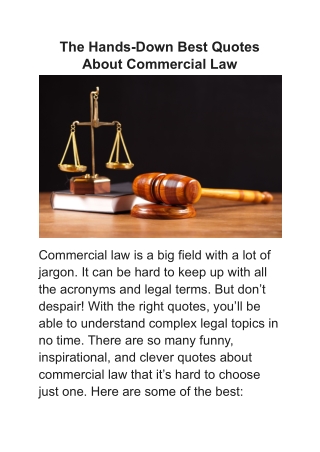 The Hands-Down Best Quotes About Commercial Law
