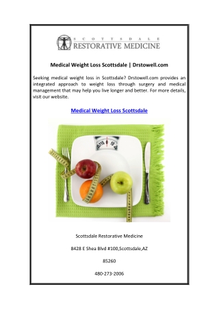 Medical Weight Loss Scottsdale Drstowell.com