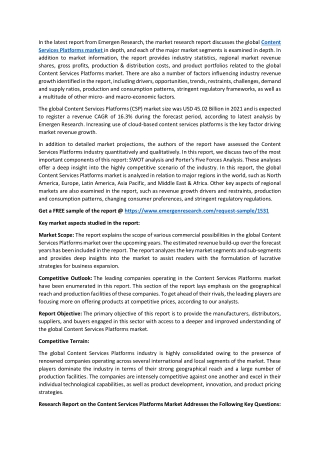 Content Services Platforms Market: A Study of the Industry's Key Applications