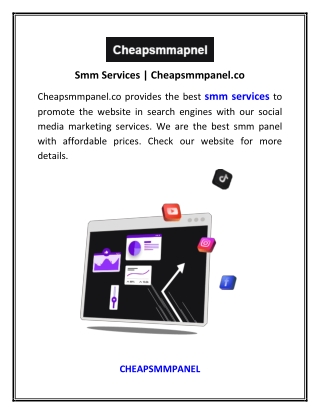 Smm Services | Cheapsmmpanel.co