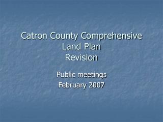 Catron County Comprehensive Land Plan Revision