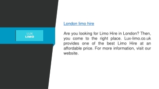 London Limo Hire lux-limo.co.uk