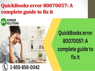 QuickBooks error 80070057 A complete guide to fix it