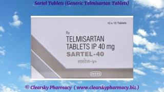 Sartel Tablets (Generic Telmisartan Tablets)