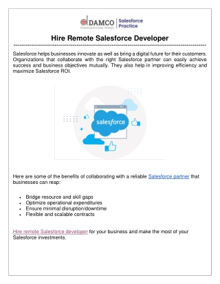 Hire Remote Salesforce Developer