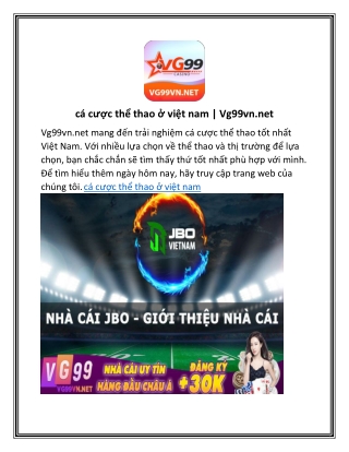 cá cược thể thao ở việt nam Vg99vn.net