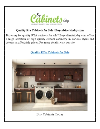 Quality Rta Cabinets for Sale | Buycabinetstoday.com