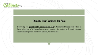 Quality Rta Cabinets for Sale | Buycabinetstoday.com