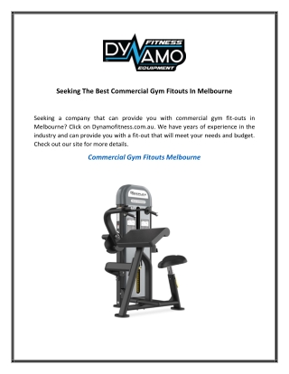 Seeking The Best Commercial Gym Fitouts In Melbourne