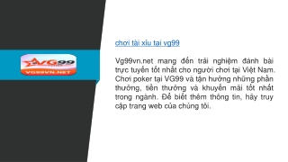 chơi tài xỉu tại vg99  Vg99vn.net