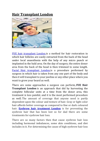 Hair Transplant London