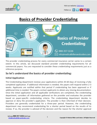 Basics of Provider Credentialing