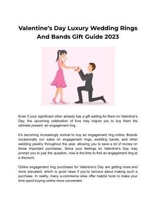 Valentine’s Day Luxury Wedding Rings And Bands Gift Guide 2023