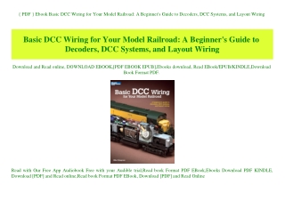{ PDF } Ebook Basic DCC Wiring for Your Model Railroad A Beginner's Guide to Decoders  DCC Systems  and Layout Wiring (R