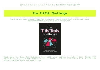 [[F.r.e.e D.o.w.n.l.o.a.d R.e.a.d]] The TikTok Challenge PDF