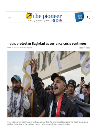 Iraqis protest in Baghdad as currency crisis continues