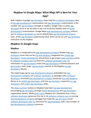 Mapbox Vs Google Maps What Maps API Is Best For Your App