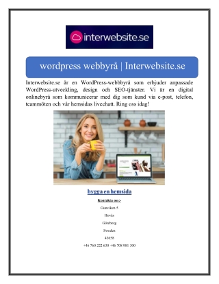 wordpress webbyrå | Interwebsite.se