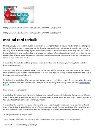 medical card terbaik