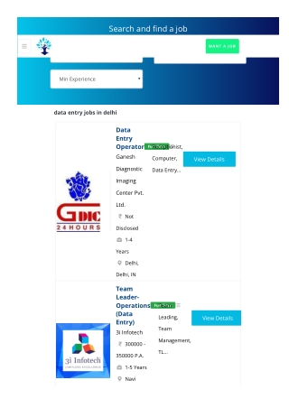 Apply Now! For Data Entry Jobs in Delhi – Job Vacancy Result