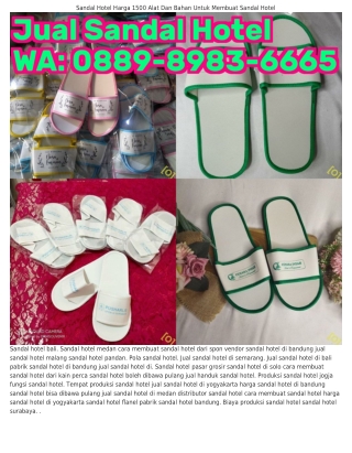 088ᑫ–8ᑫ83–ϬϬϬ5 (WA) Jual Sandal Hotel Malang Sandal Hotel Terbaru