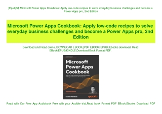 [Epub]$$ Microsoft Power Apps Cookbook Apply low-code recipes to solve everyday business challenges and become a Power A