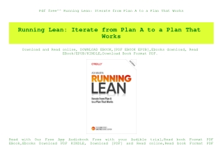 Pdf free^^ Running Lean Iterate from Plan A to a Plan That Works (DOWNLOAD E.B.O.O.K.^)