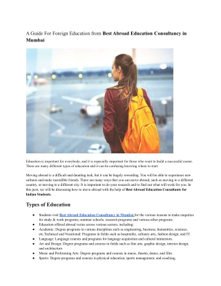 Best Abroad Education Consultancy in Mumbai