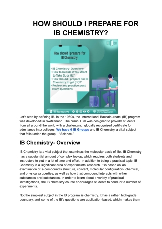 How should I prepare for IB Chemistry_