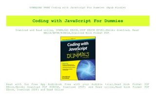 DOWNLOAD FREE Coding with JavaScript For Dummies (Epub Kindle)