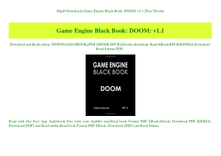 (Epub Download) Game Engine Black Book DOOM v1.1 [Free Ebook]
