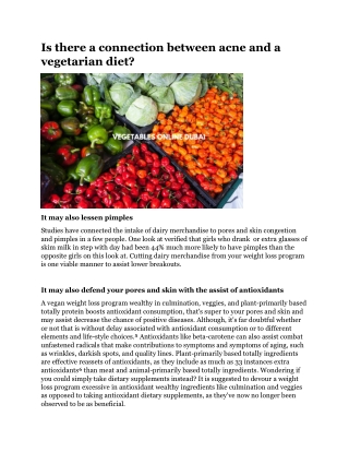 Is there a connection between acne and a vegetarian diet