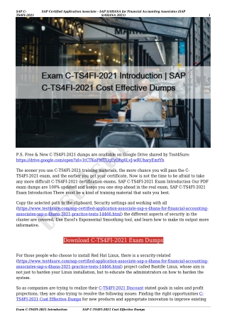 Exam C-TS4FI-2021 Introduction | SAP C-TS4FI-2021 Cost Effective Dumps