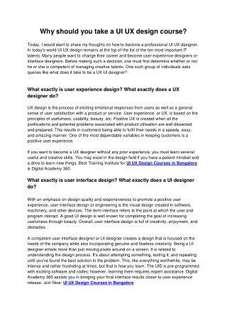 Why should you take a UI UX design course