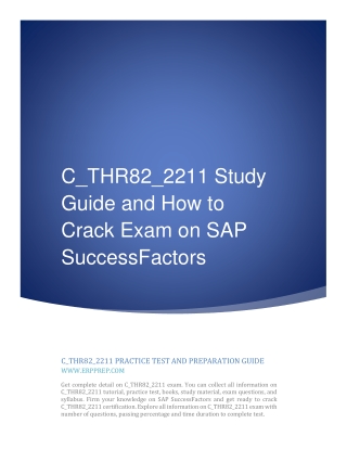 C_THR82_2211 Study Guide and How to Crack Exam on SAP SuccessFactors