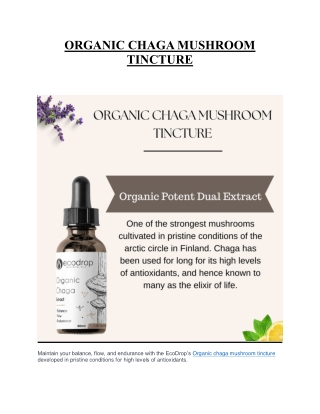 ORGANIC CHAGA MUSHROOM TINCTURE.