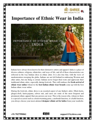 Importance of Ethnic Wear in India