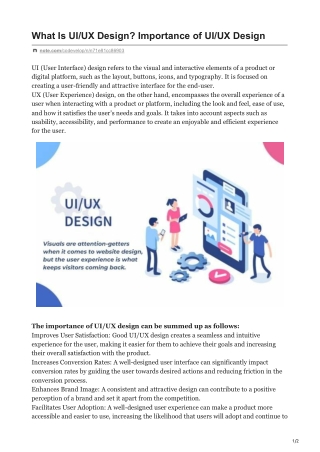 What Is UI-UX Design? Importance of UIUX Design