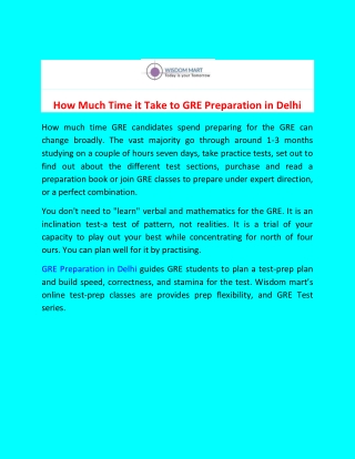 How Much Time it Take to GRE Preparation in Delhi