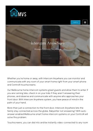 Home Intercom Systems Melbourne