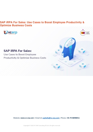 SAP iRPA For Sales: Use Cases to Boost Employee Productivity & Optimize Business