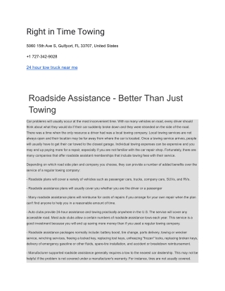 Right in Time Towing