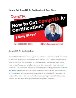 How to Get CompTIA A  Certification 5 Easy Steps